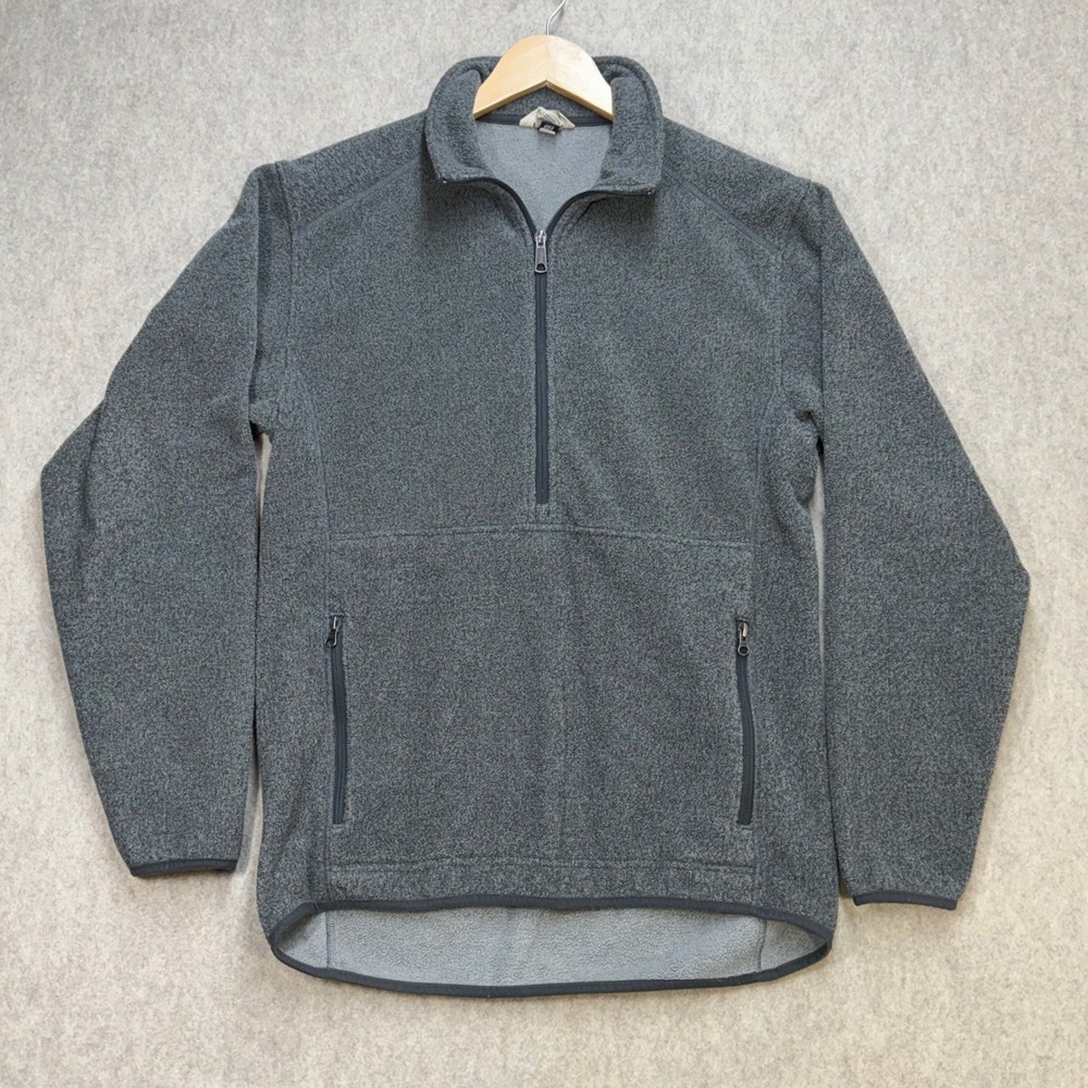Duluth Trading Co Polartec Fleece Quarter Zip Pullover Mens Small Gray Outdoors